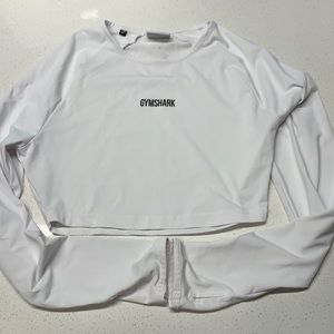 Gymshark Long Sleeve Crop Top XS White